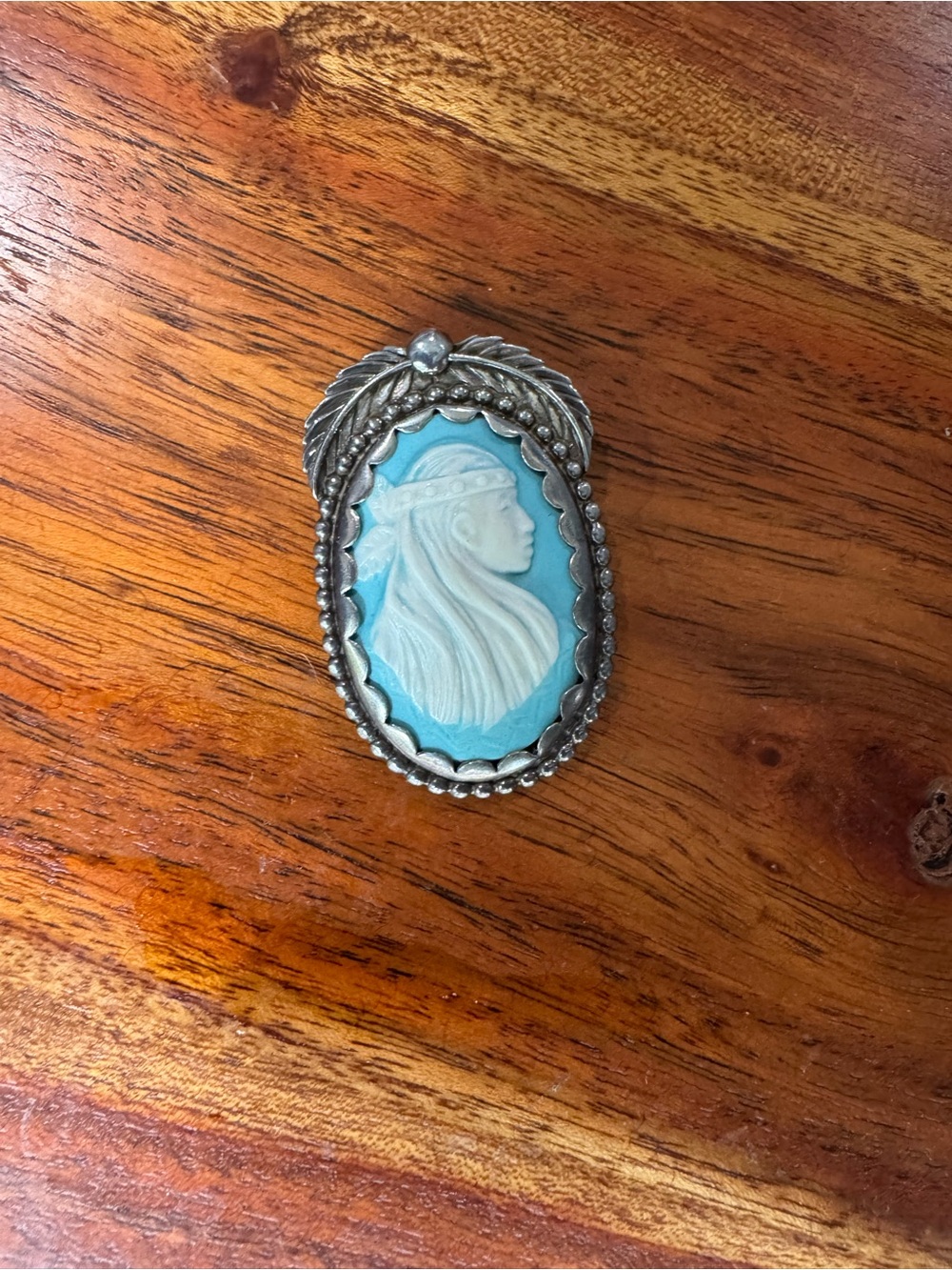 Vintage Carolyn Pollack Carlisle Sterling silver Native American Cameo Brooch
